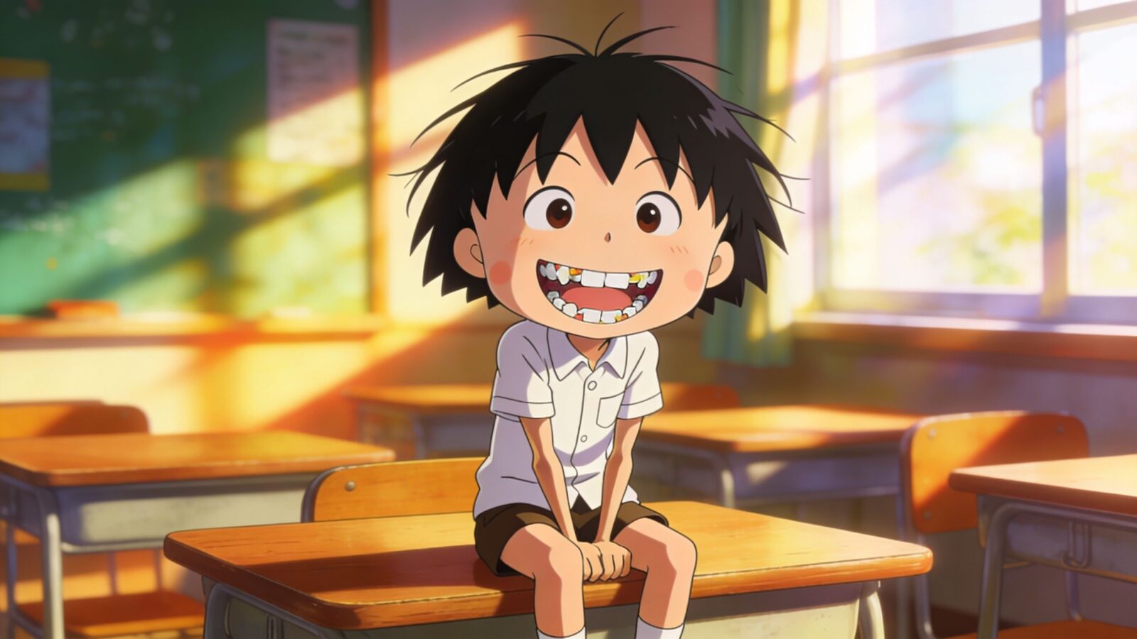 삐뚤빼뚤 이빨의 분위기 메이커 소년